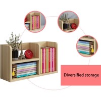 Generic Bookcases Wood Desktop Bookshelf Desk Organizer Tabletop Storage Rack Small Wooden Countertop Bookcase Multipurpose Display Shelf Decoration,Natural