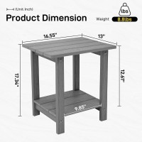 Juserox Outdoor Side Table Weather Resistant Double Small Adirondack Side Table Outdoor Indoor End Table For Adirondack Chair