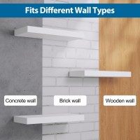 Bontec 16 Inch Floating Shelves For Wall Wood Bathroom Wall Shelves Set Of 2 Wall Mounted Farmhouse Decor For Bathroom Bedroo