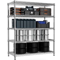 Mzg 2200 Lbs Garage Shelving 5 Tier Industrial Metal Shelving Units For Commercial Basement Pantry Warehouse School Chrome