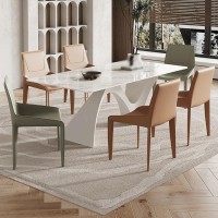 HEAIQI Coffee Table Simple Slate Dining Table White Rectangular Small Apartment Dining Table Home Dining Table Office Computer Table Dining Table