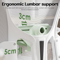 Farini Ergonomic Computer Flip-Up Armrests, Adjustable Headrest & Lumbar Support,White, Home Office Chair