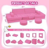 Edbuosy 22Pcs Modular Kids Play Couch Kids Couch For Playroom Bedroom Living Rooms 500Diy Creativing Couch For Inspiring Chil