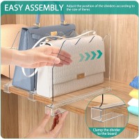 Soyo 8 Pcs Shelf Dividers For Closet Organization  Durable Acrylic Clear Closet Shelf Divider For Wood Shelf  Adjustable Clear Shelf Separators For Closet  Bedroom  Kitchen And Office