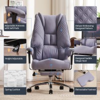 Excebet Big And Tall Office Chair 400Lbs Wide Seat Leather High Back Executive Office Chair With Foot Rest Ergonomic Office Ch