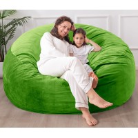 Velvet Fabric Large Bean Bag Chair 4 Ft Memory Foam Bean Bag Chairs For Adults With Filling Adultkids Bean Bag Chair With Fi