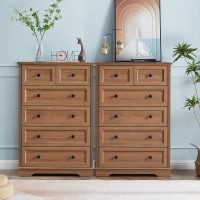 Ldttcuk 6 Drawer Dresser Farmhouse Dresser Chest Of Drawer For Bedroom 48 Inch Tall Dresser Wood Storage Chest Of Drawers Sto