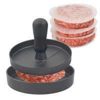 Momoxi Aluminum Burger Press Patty Maker With 200 Patty Papers Hamburger Patty Maker (Black)