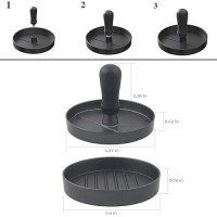 Momoxi Aluminum Burger Press Patty Maker With 200 Patty Papers Hamburger Patty Maker (Black)