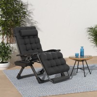 Slendor Oversized Zero Gravity Chairs Xxl 33In Padded Zero Gravity Lounge Chair Lawn Recliner Folding Patio Reclining Chair W