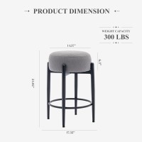 Colamy Modern Bar Stools Set Of 4 24 Counter Height Stools With Round Soft Padded Backless Seat And Metal Midcentury Base G