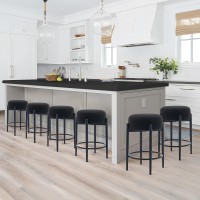 Colamy Modern Bar Stools Set Of 6 24 Counter Height Stools With Round Soft Padded Backless Seat And Metal Midcentury Base B