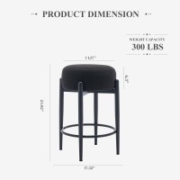 Colamy Modern Bar Stools Set Of 6 24 Counter Height Stools With Round Soft Padded Backless Seat And Metal Midcentury Base B