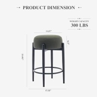 Colamy Modern Bar Stools Set Of 6 24 Counter Height Stools With Round Soft Padded Backless Seat And Metal Midcentury Base G