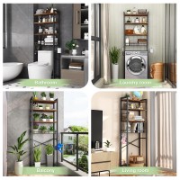 Kalrin Overthetoilet Storage Rack 4Tier Bathroom Organizer Shelf Over Toilet With Adjustable Shelf And Basket Freestanding