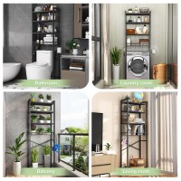 Kalrin Overthetoilet Storage Rack 4Tier Bathroom Organizer Shelf Over Toilet With Adjustable Shelf And Basket Freestanding