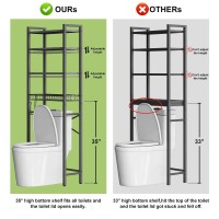 Kalrin Overthetoilet Storage Rack 4Tier Bathroom Organizer Shelf Over Toilet With Adjustable Shelf And Basket Freestanding