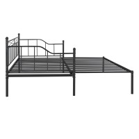 Fidktuve? Elegant Twin Size Metal Daybed With Trundle - Stylish Design, Quality Steel Frame, No Box Spring Required. Converts To Two Beds. (Black)