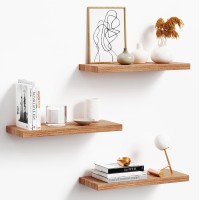 Floating Shelves For Wall Nature Wood Wall Shelf Set Of 3 16 Wall Mounted Floating Shelf For Kitchen Living Room Bedroom