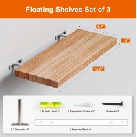 Floating Shelves For Wall Nature Wood Wall Shelf Set Of 3 16 Wall Mounted Floating Shelf For Kitchen Living Room Bedroom