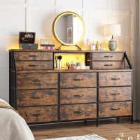 Enhomee 55 W Dresser For Bedroom Dresser With 13 Large Drawer Dressers Chests Of Drawers Dressers With 2 Shelves Bedroom