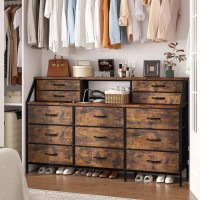 Enhomee 55 W Dresser For Bedroom Dresser With 13 Large Drawer Dressers Chests Of Drawers Dressers With 2 Shelves Bedroom