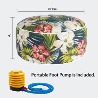 Magpie Fabrics Indooroutdoor Inflatable Stool Ottoman Pouf Water Repellent Round Footrest Footstool With Foot Pump D20 Xh9 Po