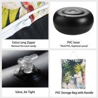 Magpie Fabrics Indooroutdoor Inflatable Stool Ottoman Pouf Water Repellent Round Footrest Footstool With Foot Pump D20 Xh9 Po