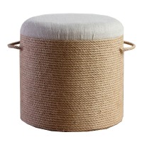 GIZNXBA Hand Weave Round Footstool, Natural Seagrass Poufs Ottoman Poof, Accent Chair, Sitting Braided Footrest, Home Decorative Seat for Living Room, Bedroom (Color : /Beige, Size : C)