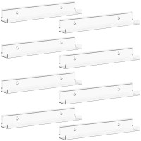 Lifewit Floating Shelves For Vinyl Record 8 Pack 12 Clear Acrylic Wall Shelf Room Decor For Bookphotopicturemakeup Display