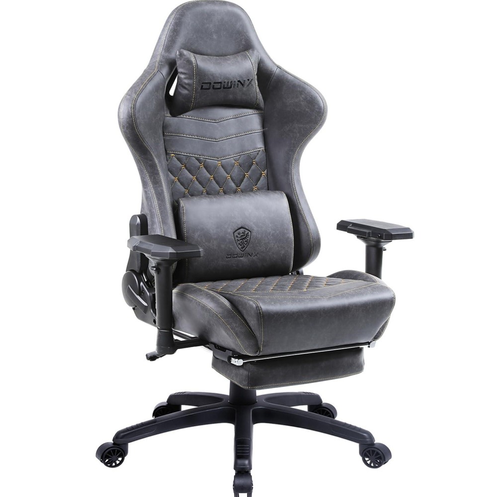 Dowinx Gaming Chair Ergonomic Racing Style Recliner With Massage Lumbar Support 4D Armrests Gamer Chair For Computer Pu Leather