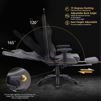 Dowinx Gaming Chair Ergonomic Racing Style Recliner With Massage Lumbar Support 4D Armrests Gamer Chair For Computer Pu Leather