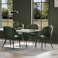 Vasagle Ekho Collection Dining Chairs Set Of 4 Upholstered Kitchen Chairs Comfortable Seat Synthetic Leather With Stitching