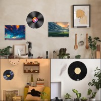 18Pcs Vinyl Records, 1.57?0.78?0.2 In Wall Mount Self Adhesive Acrylic Records Holder Clear Vinyl Records Wall Display No Drill Vinyl Records Floating Shelves For Album Covers Home Decoration