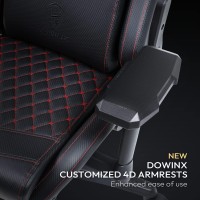 Dowinx Gaming Chair Ergonomic Racing Style Recliner With Massage Lumbar Support 4D Armrests Gamer Chair For Computer Pu Leather