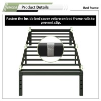 Emoda 14 Inch Twin Bed Frames With Cover Skirt Heavy Duty Metal Twin Platform Bed Frame No Box Spring Needed Noise Free Easy