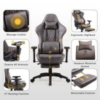 Dowinx Gaming Chair Ergonomic Racing Style Recliner With Massage Lumbar Support 4D Armrests Gamer Chair For Computer Pu Leather