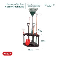 Keter Compact Corner Tool Rack For Maximum Storage And Organization Easy To Assemble And Organize 25 Longhandled Garden Tools