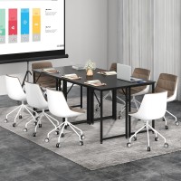 Tangkula Set Of 6 Conference Tables, Rectangular Meeting Room Table With Adjustable Foot Pads, Seminar Table For School Or College, Boardroom Desk, Study Writing Desk, Home Office Desk