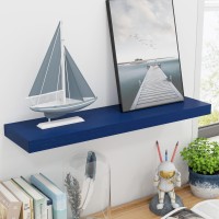 30 Inch Floating Shelves Dark Blue Floating Shelves For Wall Set Of 2 30 Long Wooden Wall Shelves For Living Room Bedroom Ki