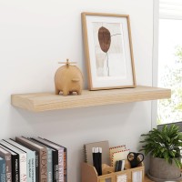 Natural Wood Floating Shelves 24 Inch Wood Floating Shelves Set Of 2 Natural Raw Wood Shelves For Living Room Bedroom Home Off