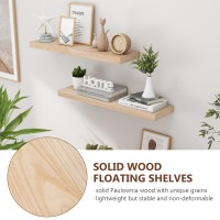 Natural Wood Floating Shelves 30 Inch Floating Shelves For Wall Set Of 2 Natural Raw Wooden Wall Shelves For Living Room Bedro