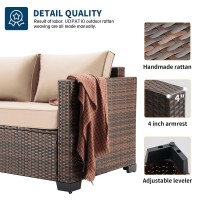 Upatio Outdoor Furniture Set Wide Armrest Patio Conversation Set 7 Seats Outdoor Wicker Patio Set For Garden Poolside Backyard