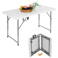 Bestoffice Camping Folding 4 Foot Plastic Table White