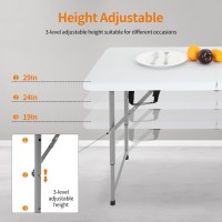 Bestoffice Camping Folding 4 Foot Plastic Table White