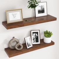 30 Inch Floating Shelves Rustic Wood Floating Shelves For Wall Set Of 2 30 Long Wooden Wall Shelves For Living Room Bedroom