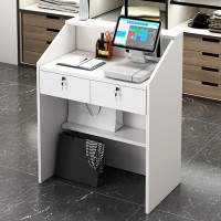 Zzbsod Modern Reception Desk, Front Desk Reception Counter, Retail Checkout Counter, For Home Office Salon Spas And Lobby