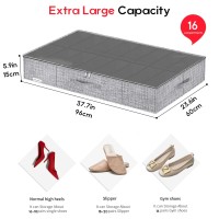 Friday Monkey Large Shoe Storage Boxes Fit 16X2 Pairs Shoe Organizer For Closet With Clear Cover Space Saving Foldable Shoe Sn