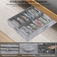 Friday Monkey Large Shoe Storage Boxes Fit 16X2 Pairs Shoe Organizer For Closet With Clear Cover Space Saving Foldable Shoe Sn