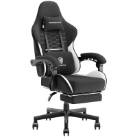 Dowinx Gaming Chair Fabric With Pocket Spring Cushion Massage Game Chair Cloth With Headrest Ergonomic Computer Chair With Foo